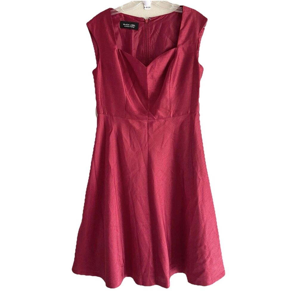 Black Label Red Faux Dupioni Cocktail Dress Size M Classic Sweetheart Sleeveless